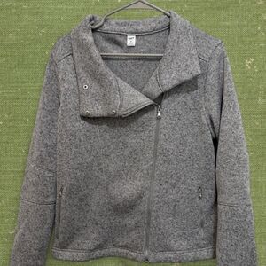 Old Navy Women's Gray Cozy Asymmetric Neck Active Go Dry Zip Up Fleece Size M